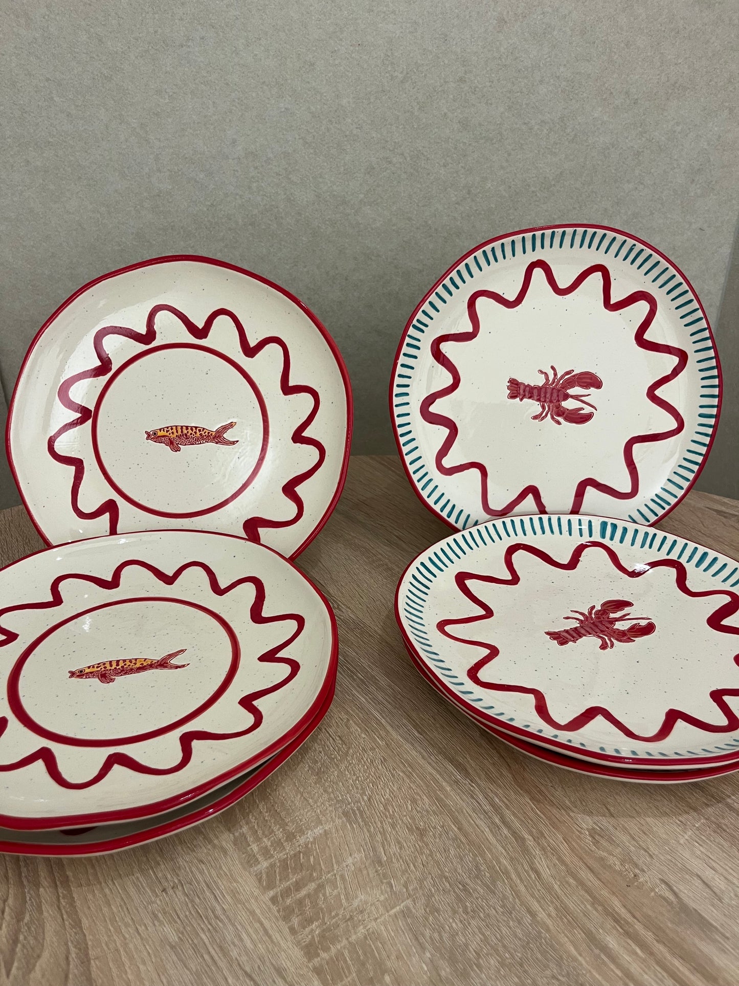 Set dos platos. LANGOSTA/PEZ