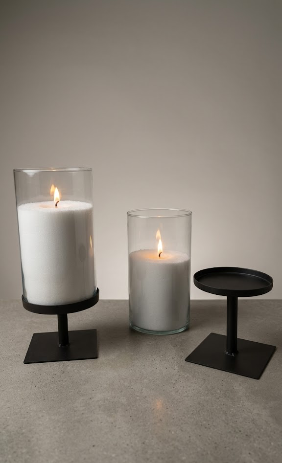 Candelabros con Cera de Arena Recargable