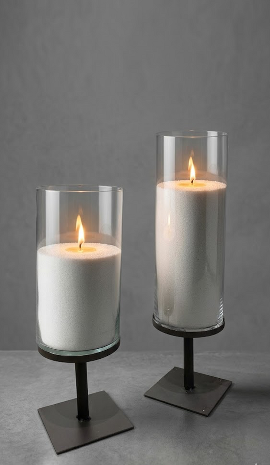 Candelabros con Cera de Arena Recargable