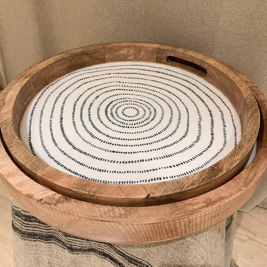 Bandeja madera y esmalte con espiral